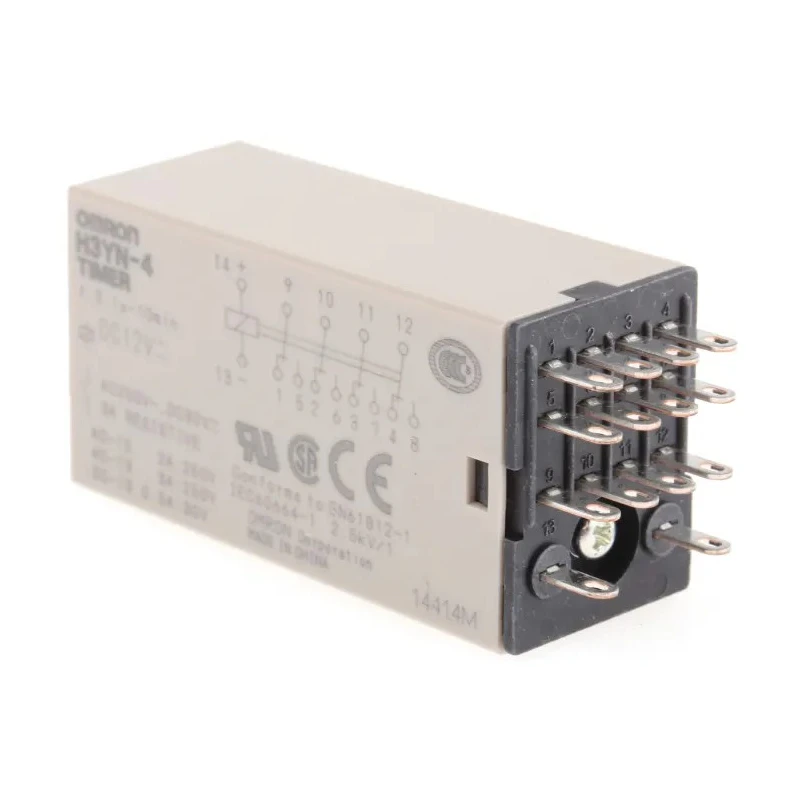 Omron H3YN Series DIN Rail Timer Relay 4PDT, 12V DC, 0.1s–10min, Multifunction, IP40 H3YN-4 DC12