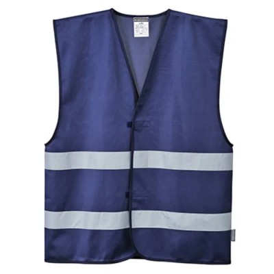 Portwest Navy Hi-Vis Vest, Polyester, L/XL, Hook & Loop Closure F474NARL/XL
