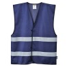 Portwest Navy Hi-Vis Vest, Polyester, L/XL, Hook & Loop Closure F474NARL/XL