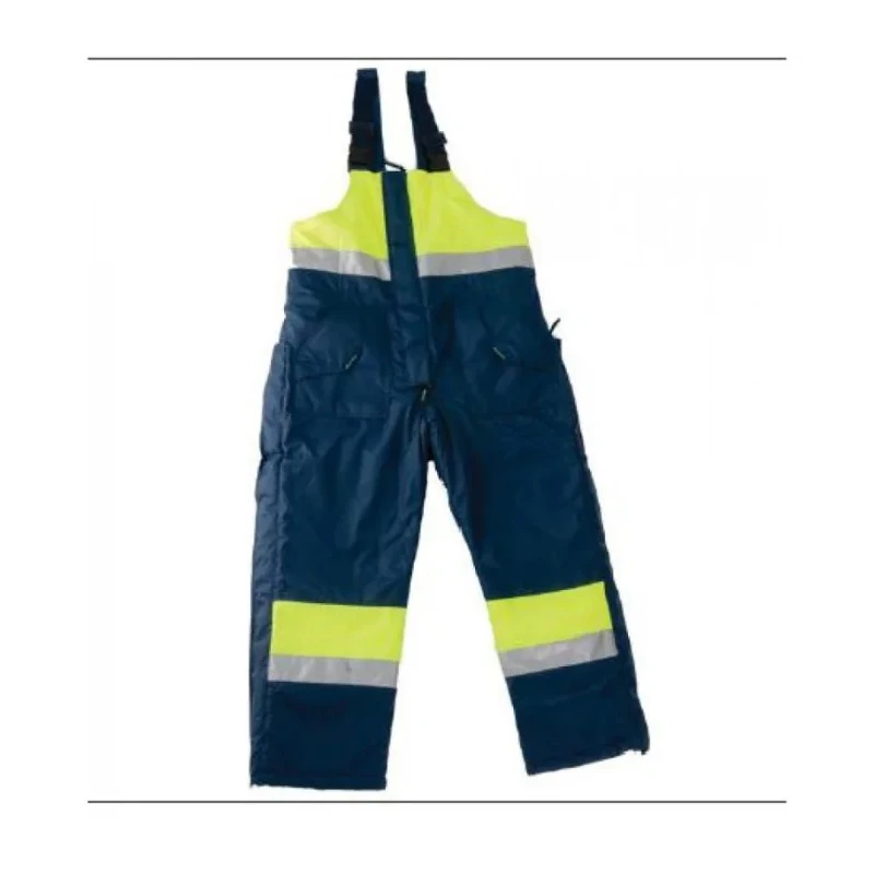 Pro Fit Navy, Yellow Reusable Hi Vis Overalls XL, Cold Resistant, Unisex, Bib and Brace Style F491-XL