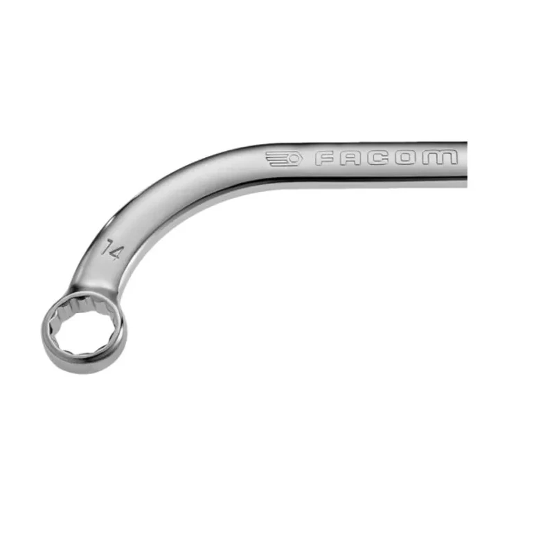 Facom Half Moon Offset Ring Spanner, Chrome Finish, 15 x 17 mm Size, 184 mm Length 57.15X17