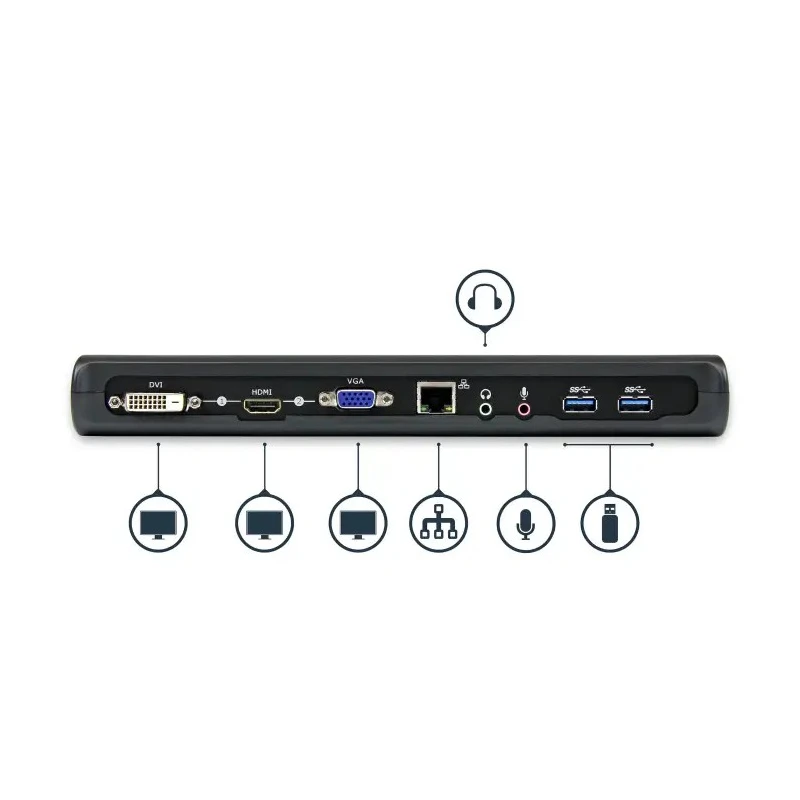 StarTech.com USB 3.0 Docking Station, 2 Display Support, , 3 USB Ports, HDMI/VGA/DVI, Max Resolution 1920 x USB3SDOCKHDV