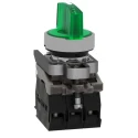 Schneider Electric Harmony XB4 Knob Selector Switch, SPDT, 3 Positions, Illuminated, 22mm Cutout, IP66/IP69/IP69K XB4BK133B5