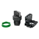 Schneider Electric Knob Selector Switch SPST, 22 mm Cutout Diameter, 2 Positions, Spring Return, Harmony XB5 Series XB5AD41