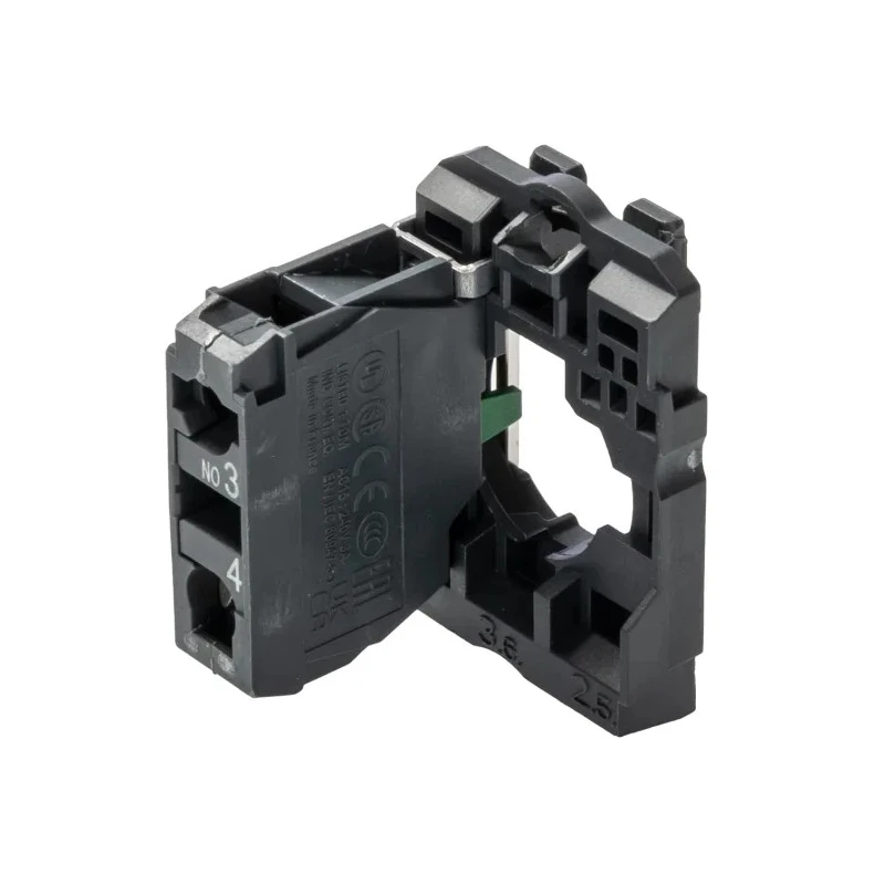 Schneider Electric Knob Selector Switch SPST, 22 mm Cutout Diameter, 2 Positions, Spring Return, Harmony XB5 Series XB5AD41