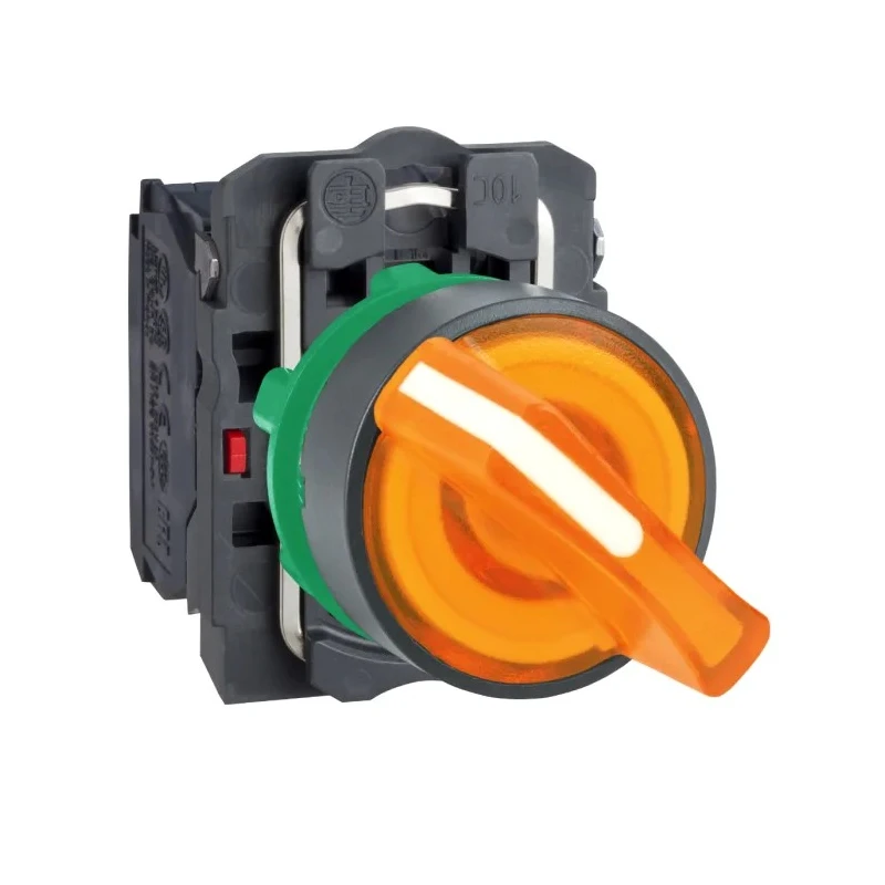 Schneider Electric Knob Selector Switch SPDT, 2 Positions, Illuminated, 22 mm Cutout, Harmony XB5 XB5AK125M5