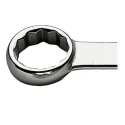 Facom Ring Spanner 18 x 19 mm, Chrome Finish, 225 mm, Offset Head, 12-Point, 59.18X19
