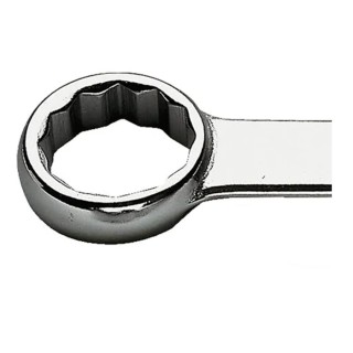 Facom Ring Spanner 18 x 19 mm, Chrome Finish, 225 mm, Offset Head, 12-Point, 59.18X19