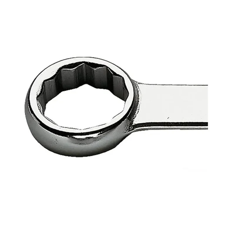 Facom Ring Spanner 18 x 19 mm, Chrome Finish, 225 mm, Offset Head, 12-Point, 59.18X19