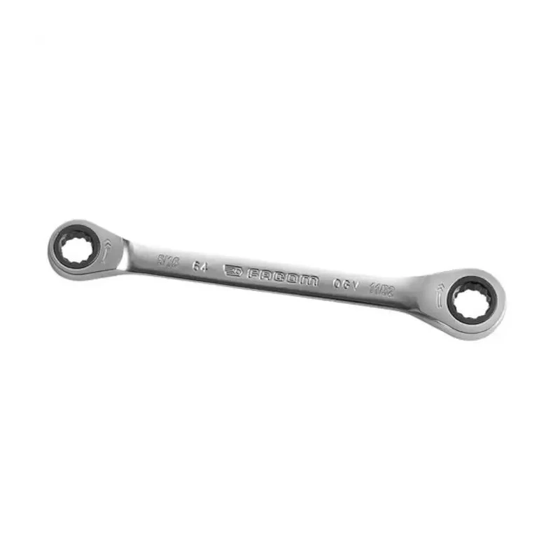 Facom Double Ended Ring Spanner 7.87 x 8.64 mm, Satin Chrome Finish, 128 mm Length 64.5/16X11/32