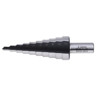 RS PRO HSS Step Drill Bit, 4 to 22 mm, Bright Finish, 1 Piece 123-8513