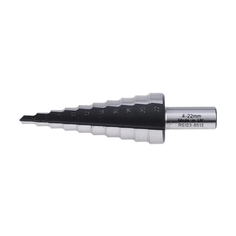 RS PRO HSS Step Drill Bit, 4 to 22 mm, Bright Finish, 1 Piece 123-8513