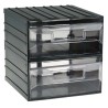 RS PRO Drawer Storage Unit 2 Drawers, Plastic Case, Transparent Polypropylene Drawers, 208x208x222 mm, Wall Mount, 236-3628