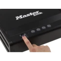 Master Lock Fingerprint Hotel Safe, 2.34L Capacity, Black, Automatic Lid, Solid Steel Construction, MLD08EB