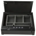 Master Lock Fingerprint Hotel Safe, 2.34L Capacity, Black, Automatic Lid, Solid Steel Construction, MLD08EB