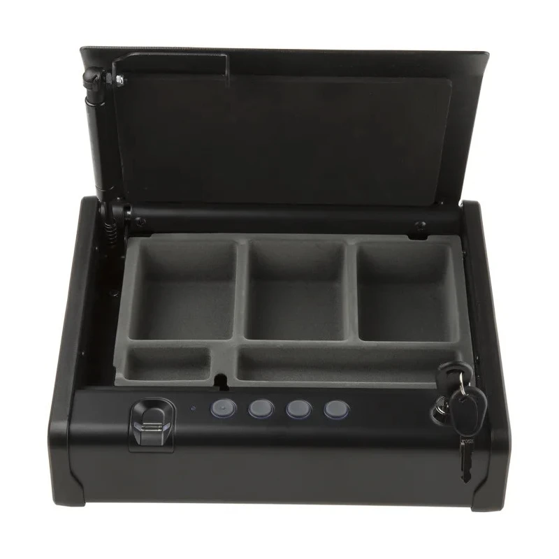 Master Lock Fingerprint Hotel Safe, 2.34L Capacity, Black, Automatic Lid, Solid Steel Construction, MLD08EB