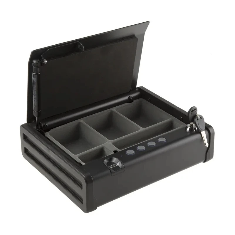 Master Lock Fingerprint Hotel Safe, 2.34L Capacity, Black, Automatic Lid, Solid Steel Construction, MLD08EB