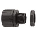 Flexicon Metric Thread Polyamide Conduit Fitting, 11 mm Nominal Size, M12 x 1.5 mm, Black, IP66 FPA11-M12B