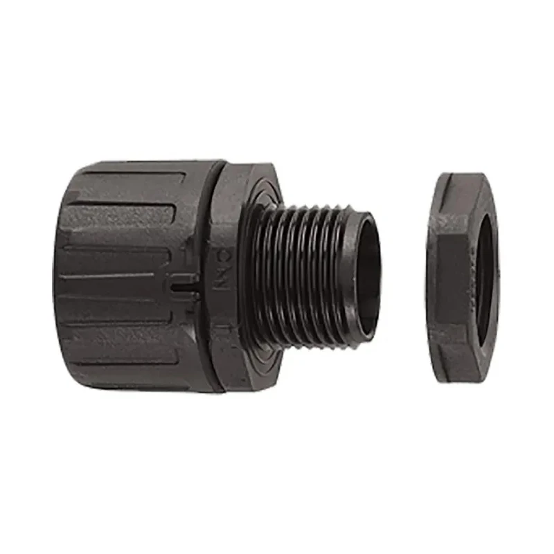 Flexicon Metric Thread Polyamide Conduit Fitting, 11 mm Nominal Size, M12 x 1.5 mm, Black, IP66 FPA11-M12B