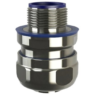 Flexicon Stainless Steel Conduit Fitting, 20 mm Nominal Size, M20 Thread, Grey, IP66–IP69, LPC20-M20-C-FG