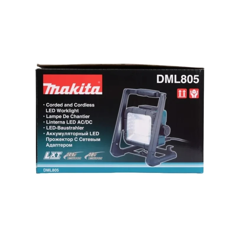 Makita Rechargeable LED Work Light, 750 Lumen, 18V, Type G Plug, 10W DML805