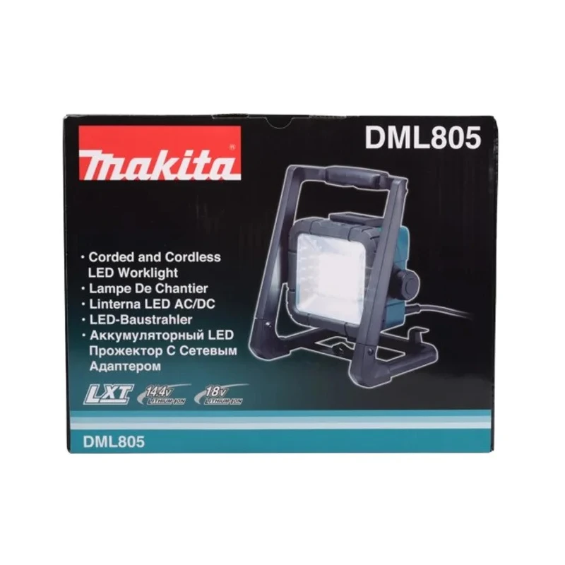Makita Rechargeable LED Work Light, 750 Lumen, 18V, Type G Plug, 10W DML805
