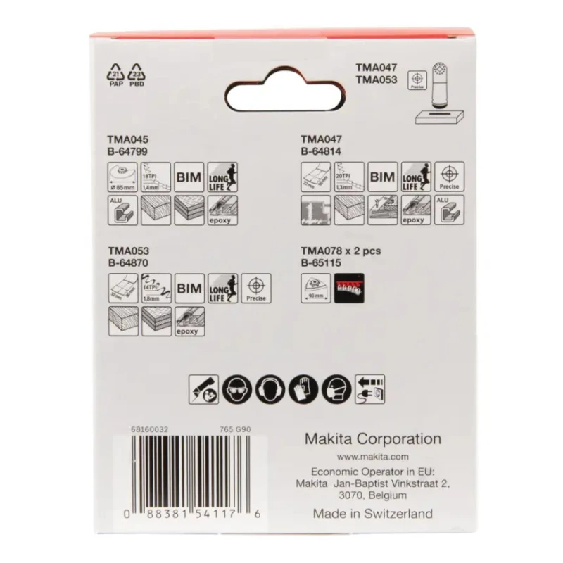Makita 5-Piece Multitool Accessory Set for Multi-Cutter B-67511