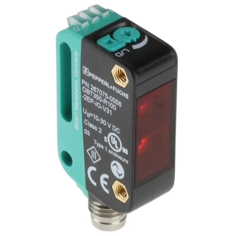 Pepperl + Fuchs Background Suppression Photoelectric Sensor, Block, NPN/PNP Output, IO-Link, 5–350 mm OBT350-R100-2EP-IO-V31
