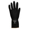 Polyco Healthline Jet Black Latex Work Gloves, Size 7, Chemical Resistant, Black, Latex Coating 525