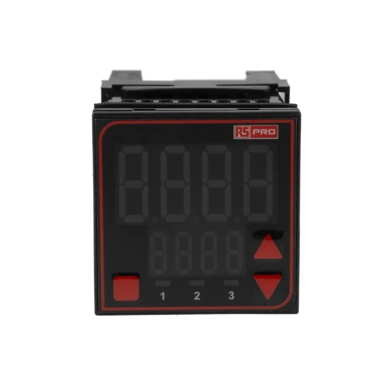 RS PRO Panel Mount PID Temperature Controller, 3 Output Relay, SSR, 24V AC, Dual 4-Digit LED Display MV16