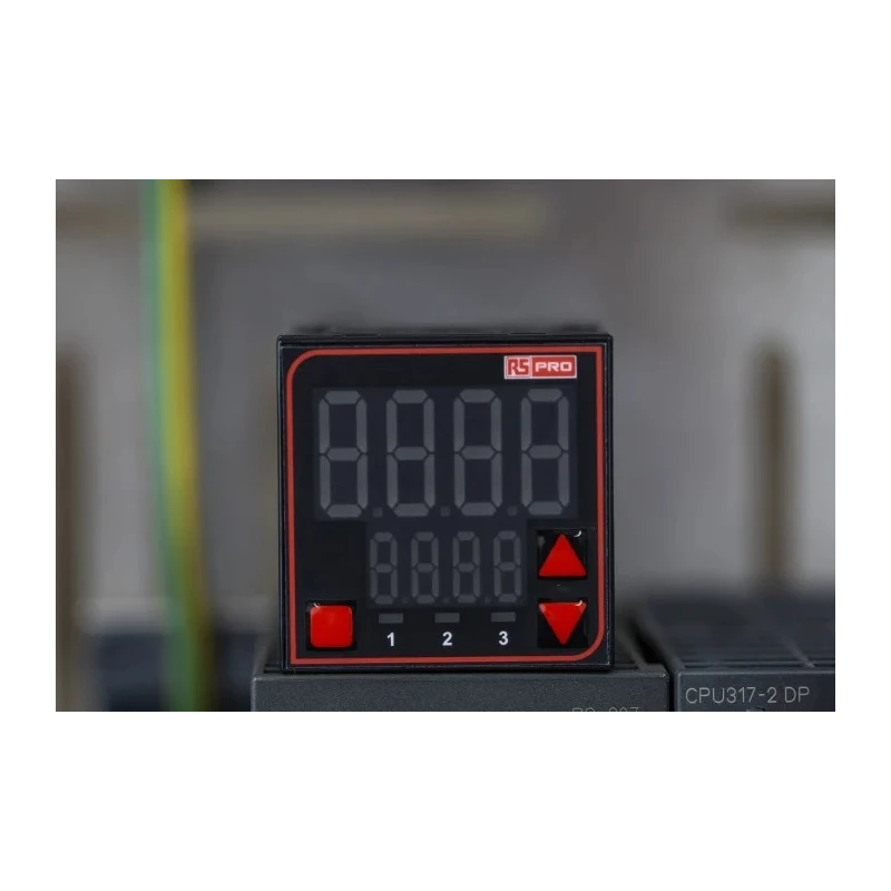 RS PRO Panel Mount PID Temperature Controller, 3 Output Relay, SSR, 24V AC, Dual 4-Digit LED Display MV16