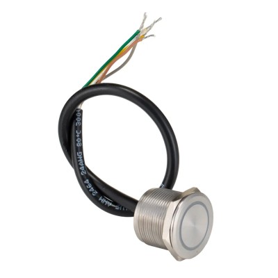 Bulgin Illuminated Momentary Piezo Switch 1A, IP68, IP69K, 48V AC/DC, 22mm Cutout, 
