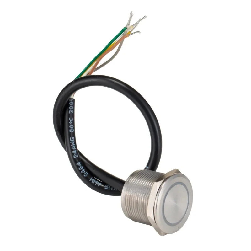 Bulgin Illuminated Momentary Piezo Switch 1A, IP68, IP69K, 48V AC/DC, 22mm Cutout, 