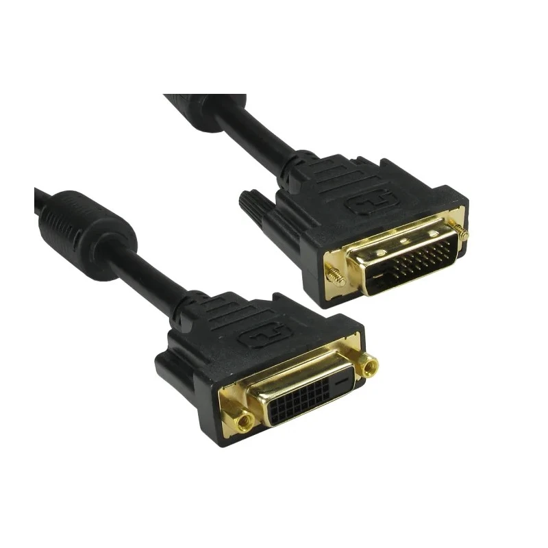 RS PRO Male DVI-D Dual Link to Female DVI-D Cable, 2 m, PVC Jacket, Black, 236-9114