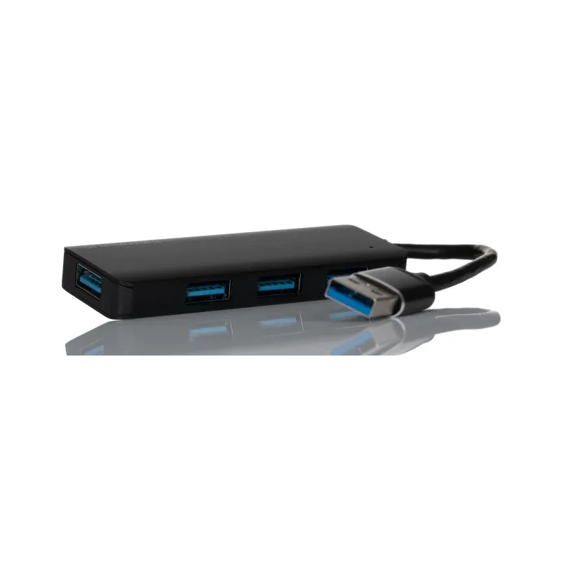 RS PRO 4 Port USB 3.0 USB Hub, USB Powered, Aluminium, Black 236-9129