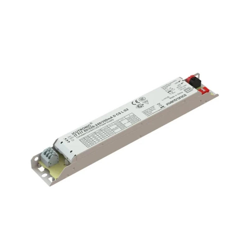 Inventronics IP20 LED Driver, 1 Output, 175V / 90V, 61.2W, Non-Dimmable, Screw Mount, 