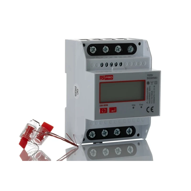 RS PRO 3 Phase LCD Backlight Energy Meter AP25 100A Modbus RS485 236-9296