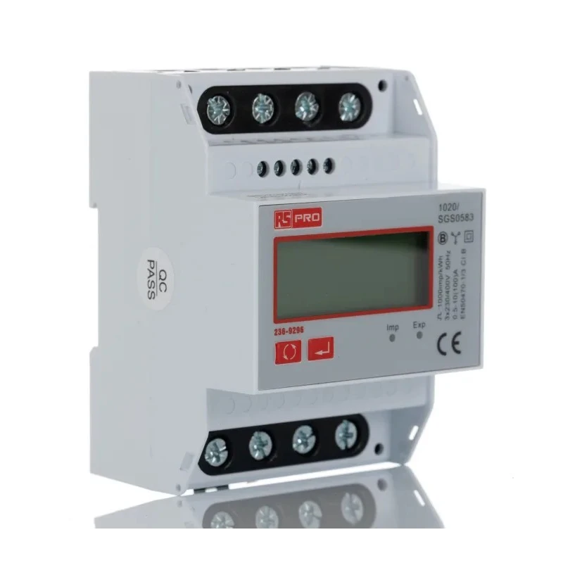 RS PRO 3 Phase LCD Backlight Energy Meter AP25 100A Modbus RS485 236-9296