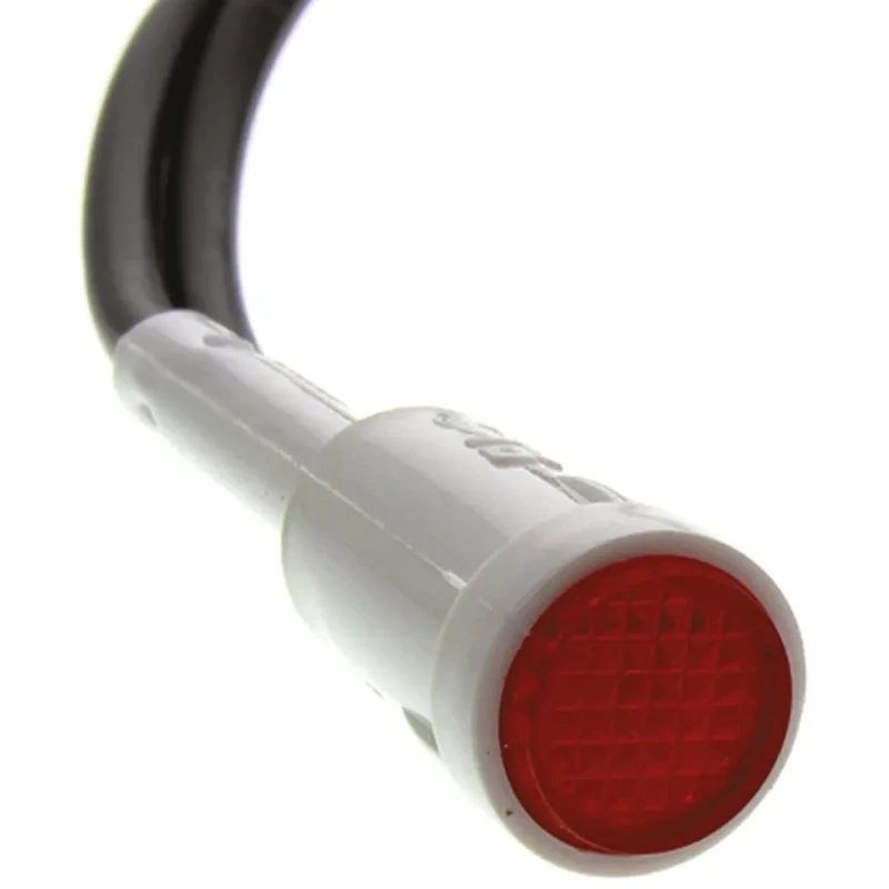 Arcolectric (Bulgin) Ltd Red Panel Mount Indicator 2950 Series , 230V AC, Prominent Bezel, Lead Wire, 8mm L295000NAA