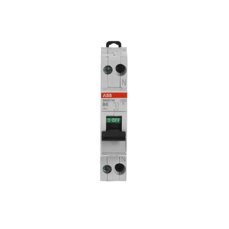 ABB Miniature Circuit Breaker SN201, 1-Pole, 6A, Type B, 400V AC, 10kA Breaking Capacity