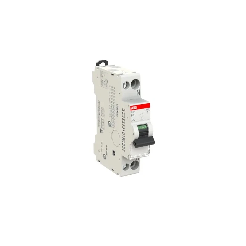 ABB Miniature Circuit Breaker, SN201, 1-Pole, 25A, Type B, 400V AC, 6 kA Breaking Capacity