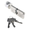 ABUS Brass Euro Cylinder Lock, Nickel Pearl Finish, 61mm, Thumbturn, 6-Pin KE60NP Z40/K40 KD