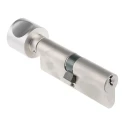 ABUS Brass Euro Cylinder Lock, Nickel Pearl Finish, 61mm, Thumbturn, 6-Pin KE60NP Z40/K40 KD