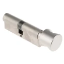 ABUS Brass Euro Cylinder Lock, Nickel Pearl Finish, 61mm, Thumbturn, 6-Pin KE60NP Z40/K40 KD