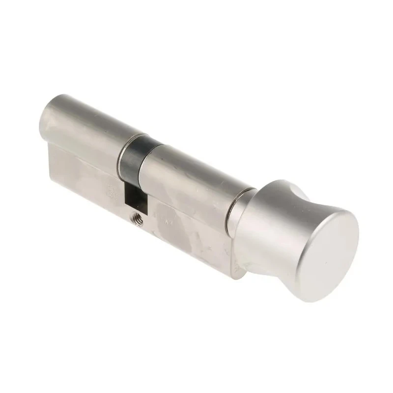 ABUS Brass Euro Cylinder Lock, Nickel Pearl Finish, 61mm, Thumbturn, 6-Pin KE60NP Z40/K40 KD