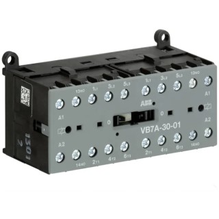 ABB VB Contactor 3-Pole 20A 5.5kW 127V AC Coil, Reversing, 3 NO + 1 NC, DIN Rail, GJL1311911R8014 VB7A-30-01 110-127V AC