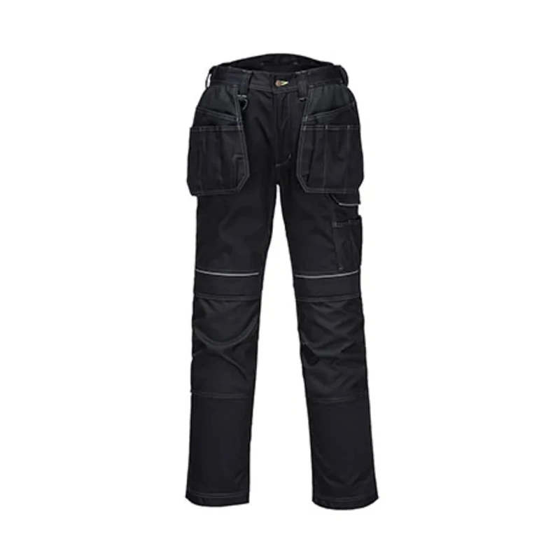 Portwest Unisex Work Trouser, 12 Pockets, Grey/Black, Waist 30 in, T602ZBR30