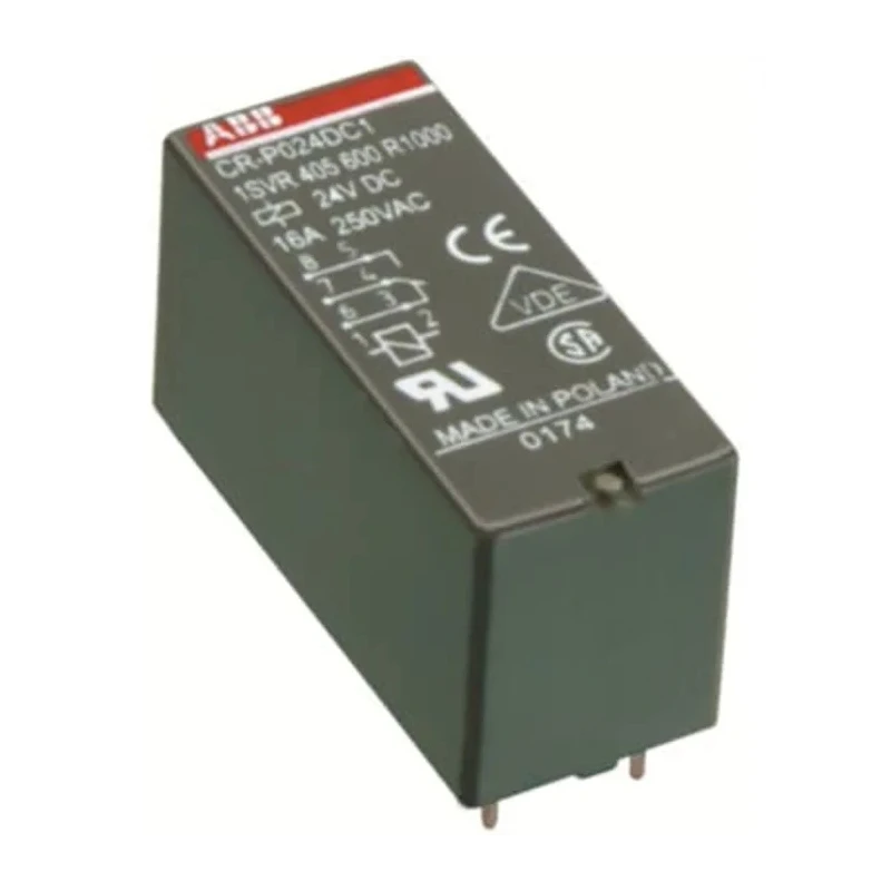 ABB CR Series Interface Relay, DIN Rail, 120V AC Coil, SPDT, 8A, Screw Terminal 1SVR405601R2000 CR-P120AC2