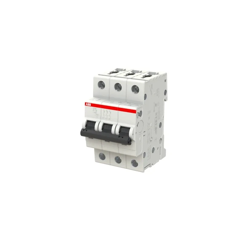 ABB System Pro M Compact S200 Miniature Circuit Breaker, 3-Pole, 1.6A, Type C, 400V AC, 6 kA Breaking 2CDS253001R0974