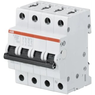 ABB System Pro M Compact S200 Miniature Circuit Breaker, 3+N-Pole, 1A, Type K, 440V AC, 110V DC, 6kA Breaking 2CDS253103R0217
